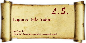 Laposa Sándor névjegykártya